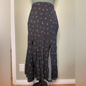 Black with red roses skirt